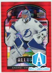 2020-21 UD Allure #11 Andrei Vasilevskiy Red Rainbow Parallel Lightning